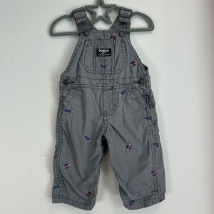 OshKosh B'gosh Space Theme AOP Classical Overalls Grey 6M Baby